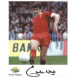 Emlyn Hughes Liverpool legend signed 10 x 8 autographed editions Football photo with biography