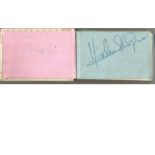 1960 s TV/Music small autograph book. Contains 13 signatures. Includes Helen Shapiro, Hank Marvin,