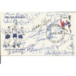 Football England Winners World Cup 1966 FDC signed by England squad Members Bobby Moore, John