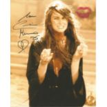 Caroline Munro James Bond Actress signed 10 x 8 colour photo with lipstick kiss from her on the