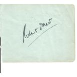 Robert Donat signed album page. TV Film autograph. Good Condition. All autographs are genuine hand
