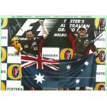 Formula 1 Minardi Motor Racing 2002 team Australian GP podium 12 x 8 photo signed by Mark Webber and