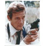 Roger Moore signed 10x8 colour photo as James Bond. Good Condition. All autographs are genuine