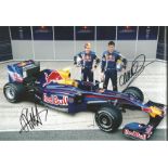 Formula 1 Red Bull Motor Racing 2010 team 12 x 8 photo of two drivers in with car in race overalls