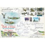 Rare 1965 Battle of Britain multiple signed FDC with Fareham CDS postmark. Signed by 23 BOB