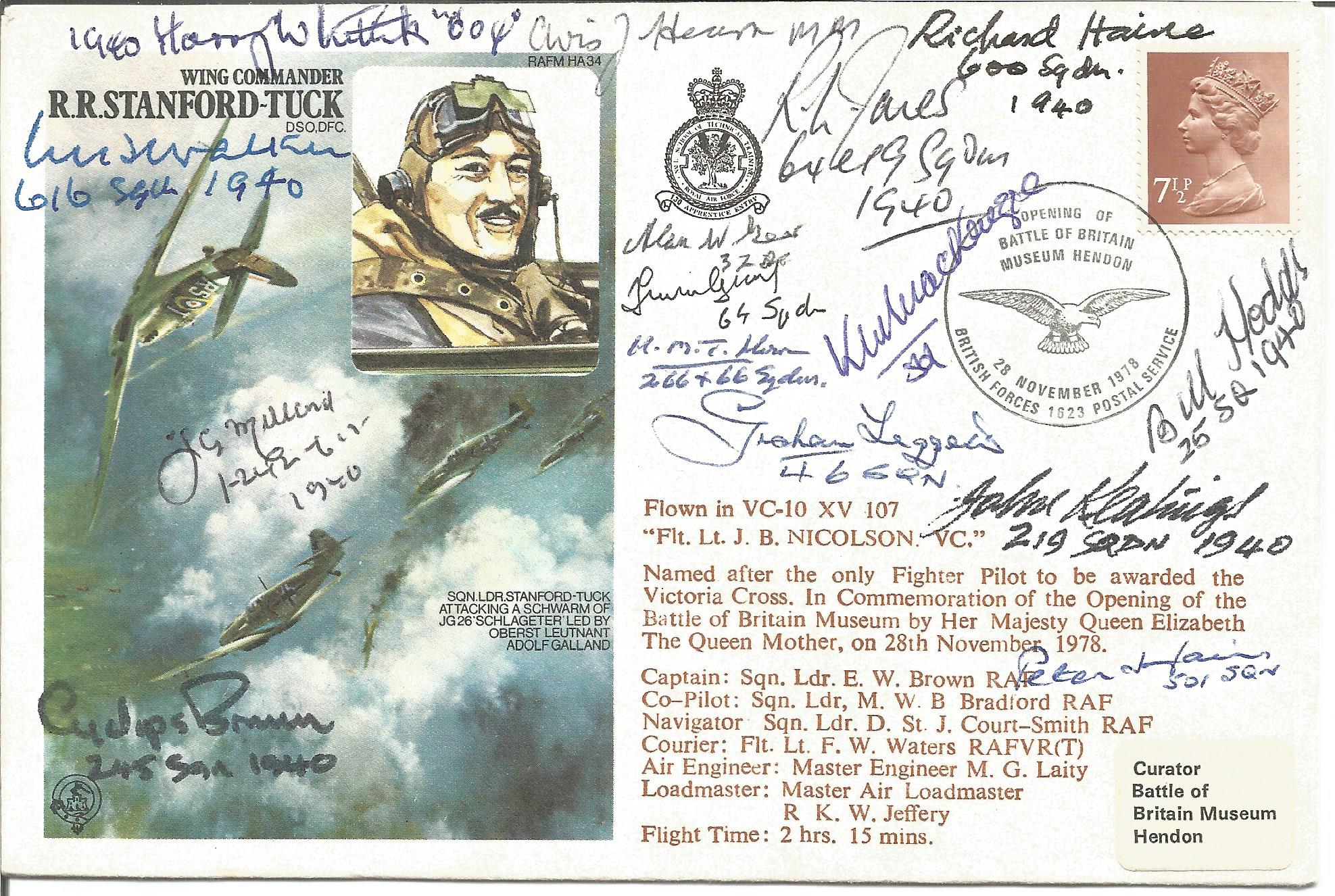 Battle of Britain pilots multiple signed RAF WW2 cover. Wing Commander R. R. Stanford-Tuck signed
