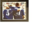 Zinedine Zidane and Ronaldo silver Real Madrid Signed 16 x 12 inch football photo. Good Condition.