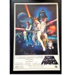 Dave Prowse Darth Vader framed Signed Star Wars movie poster. Good Condition. All autographs are