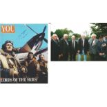 WW2 Battle of Britain pilots J Millard, Young 249 sqn and Ted Sergison signed to back of modern