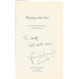 Nasser Hussain signed Playing with Fire the autobiography hardback book. Signed on inside title