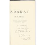 DM Thomas signed Ararat signed hardback book. Signed on inside title page. Dedicated. We combine