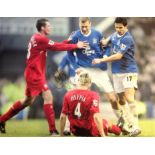 Duncan Ferguson Canvas Everton Signed 18 X 24 inch football photo. Good Condition. All autographs