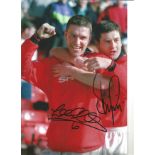 Lee Sharpe and Dennis Irwin Man United Signed 10 x 8 inch football photo. Good Condition. All