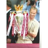 Dennis Bergkamp Arsenal Signed 12 x 8 inch football photo. Good Condition. All autographs are