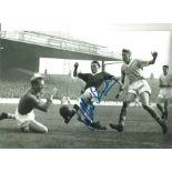 Albert Scanlon Man United Signed 12 x 8 inch football black and white photo. Good Condition. All