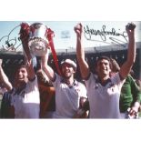 Trevor Brooking and Billy Bonds West Ham Signed 12 x 8 inch football photo. Good Condition. All