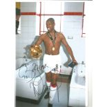 Ian Wright Arsenal Signed 12 x 8 inch football photo. Good Condition. All autographs are genuine