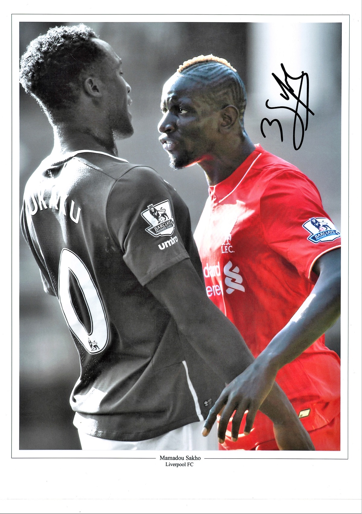 Mamadou Sakho Liverpool Signed 16 x12 inch football colour enhanced photo. Good Condition. All