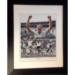 Paul Gascoigne 22X18 professionally framed and double mounted signed colour collage photo. Good