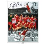 Phil Neal collage Liverpool Signed 16 x 12 inch football photo. Good Condition. All autographs are