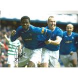 Maurice Edu Celtic goal Rangers Signed 12 x 8 inch football photo. Good Condition. All autographs