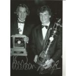 Paul Merson and Mark Hughes Man United Signed 10 x 8 inch football black and white photo. Good