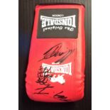 Boxing glove signed by Scott Quigg, Liam Smith & Isaac Lowe. Good Condition. All autographs are