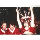 Jimmy Case and Terry Mcdermott Liverpool Signed 12 x 8 inch football photo. Good Condition. All