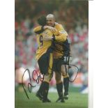 Robbie Fowler and Gary McAllister Liverpool Signed 12 x 8 inch football photo. Good Condition. All