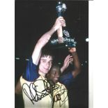 Alan Smith and Michael Thomas Arsenal Signed 12 x 8 inch football photo. Good Condition. All