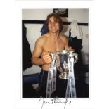 David Ginola Tottenham Signed 16 x 12 inch football photo. Good Condition. All autographs are