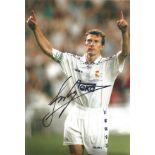 Emilio Butragueno Real Madrid Signed 12 x 8 inch football photo. Good Condition. All autographs