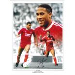 John Barnes Liverpool Signed 16 x 12 inch collage football photo. Good Condition. All autographs are