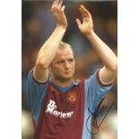 John Hartson West Ham Signed 12 x 8 inch football photo. Good Condition. All autographs are