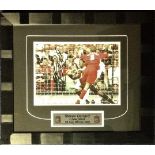 Steven Gerrard 19 X17 professionally framed and double mounted signed colour FA Cup winner 2006