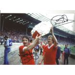 Jimmy Case and Phil Neal Liverpool Signed 10 x 8 inch football photo. Good Condition. All autographs