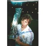 Emilio Butragueno Real Madrid Signed 12 x 8 inch football photo. Good Condition. All autographs