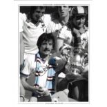 Alan Devonshire West Ham Signed 16 x 12 inch football colour enhanced photo. Good Condition. All