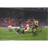 Mark Hughes and Lee Martin Man United signed 12x8 colour photo. Good Condition. All autographs are