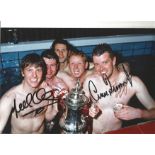 Gary Pallister and Lee Sharpe Man United Signed 12 x 8 inch football colour photo. Good Condition.