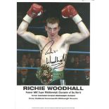 Richie Woodhall signed 8x12 colour photo. British former professional boxer who competed from 1990