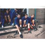 Liverpool legends 8x12 colour photo signed by Roger Hunt, Gerry Byrne, Ian Callaghan and Gordon