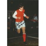 Football Autographed 12 x 8 photo, a superb image depicting PETER MARINELLO, Arsenal's winger