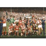 Football Autographed 12 x 8 photo, a superb image depicting KENNY SANSOM and his Arsenal team