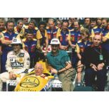 Nigel Mansell signed 12x8 colour photo. British former racing driver who won both the Formula One