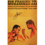 Joe Frazier signed 12x80 colour photo. Good Condition. All autographs are genuine hand signed and