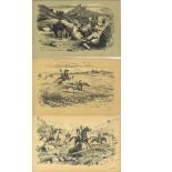 Hunting Fires Sporting Sketches collection of six prints circa 1895 with various Game Hunting