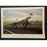 Concorde Pair of Matched Signed Limited Edition Prints Bannister and Lidiard. Concorde End of an Era