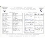 Special card signed by 15 survivors from the sinking of KM Scharnhorst on 26th December 1943. This