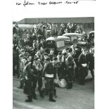 WW2 bomber veteran W/O Ken Johnson 9/61 Sqn signed 7x5 black and white photo. Good Condition. All
